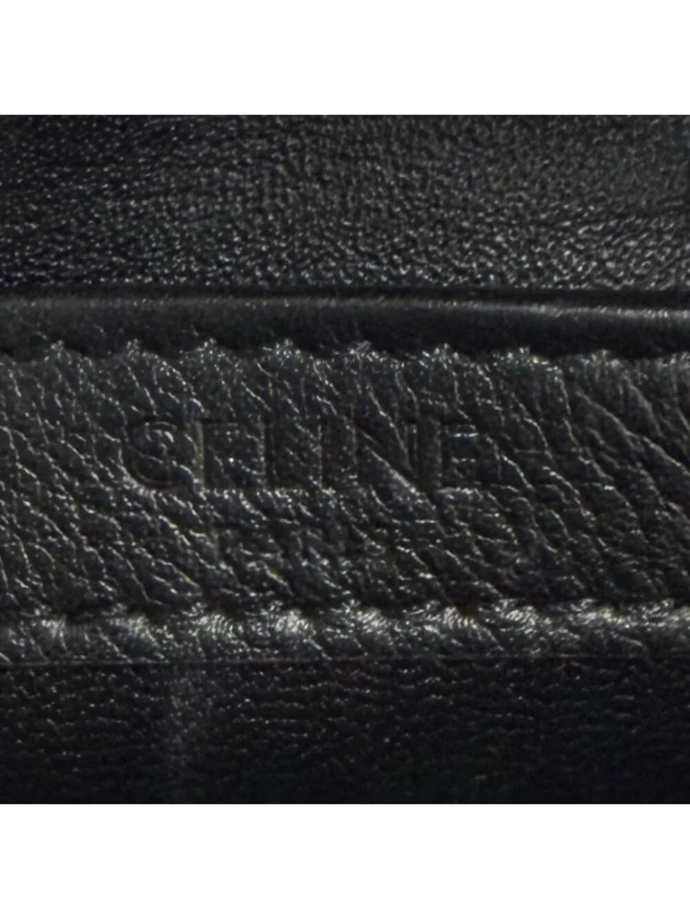 Celine Leather Triomphe Medium Messenger Shoulder Bag Black Silver